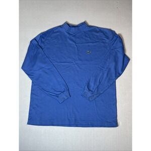 Lacoste IZOD Men's Vintage Long Sleeve Shirt Blue 100% Pima Cotton Sz LG